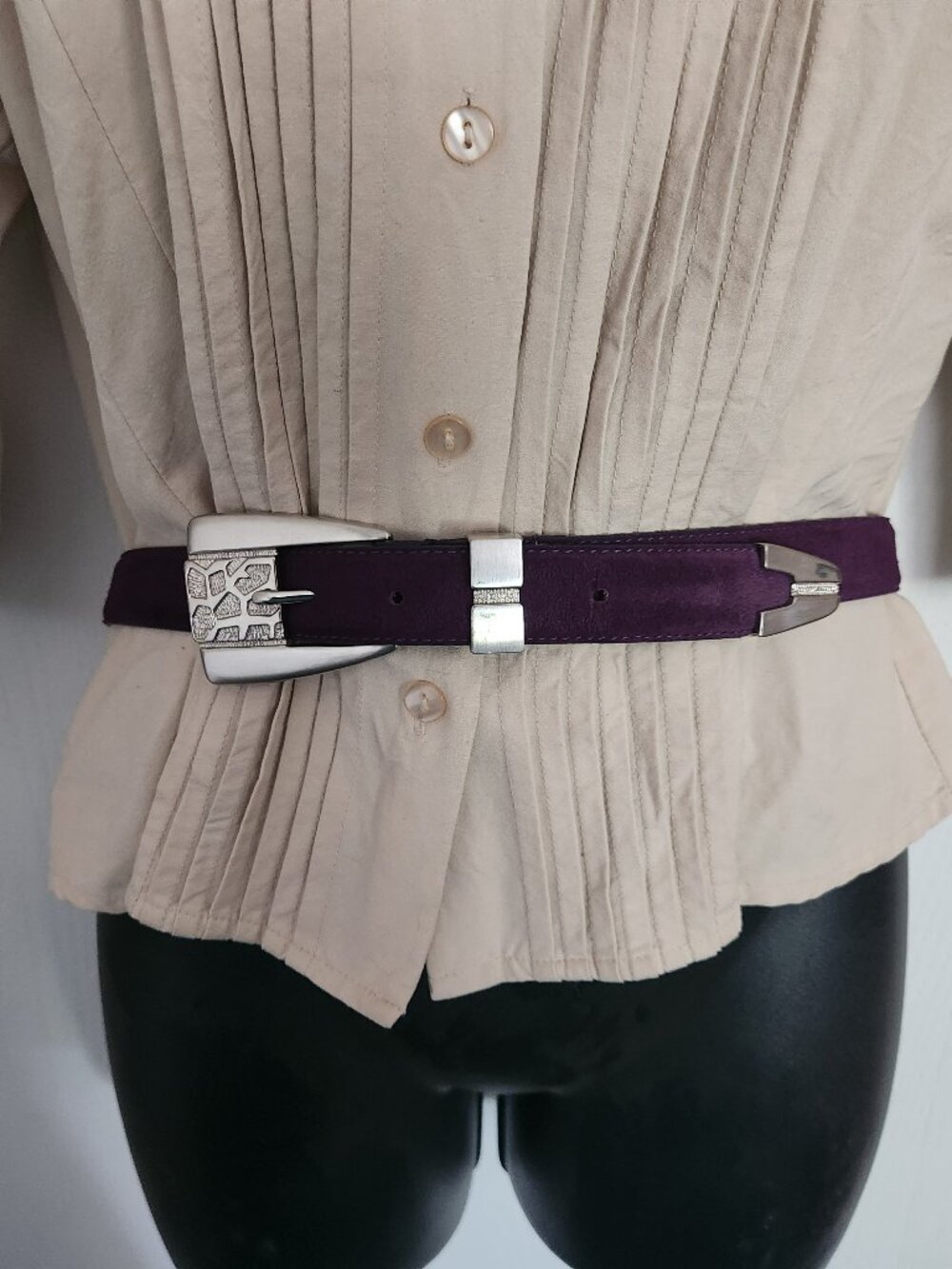 Purple Suede Leather Belt